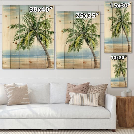 Designart - Palm Tree At The Beach Resort